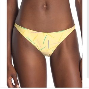 NWT onia Ashley yellow dash honey bikini bottoms size extra small XS